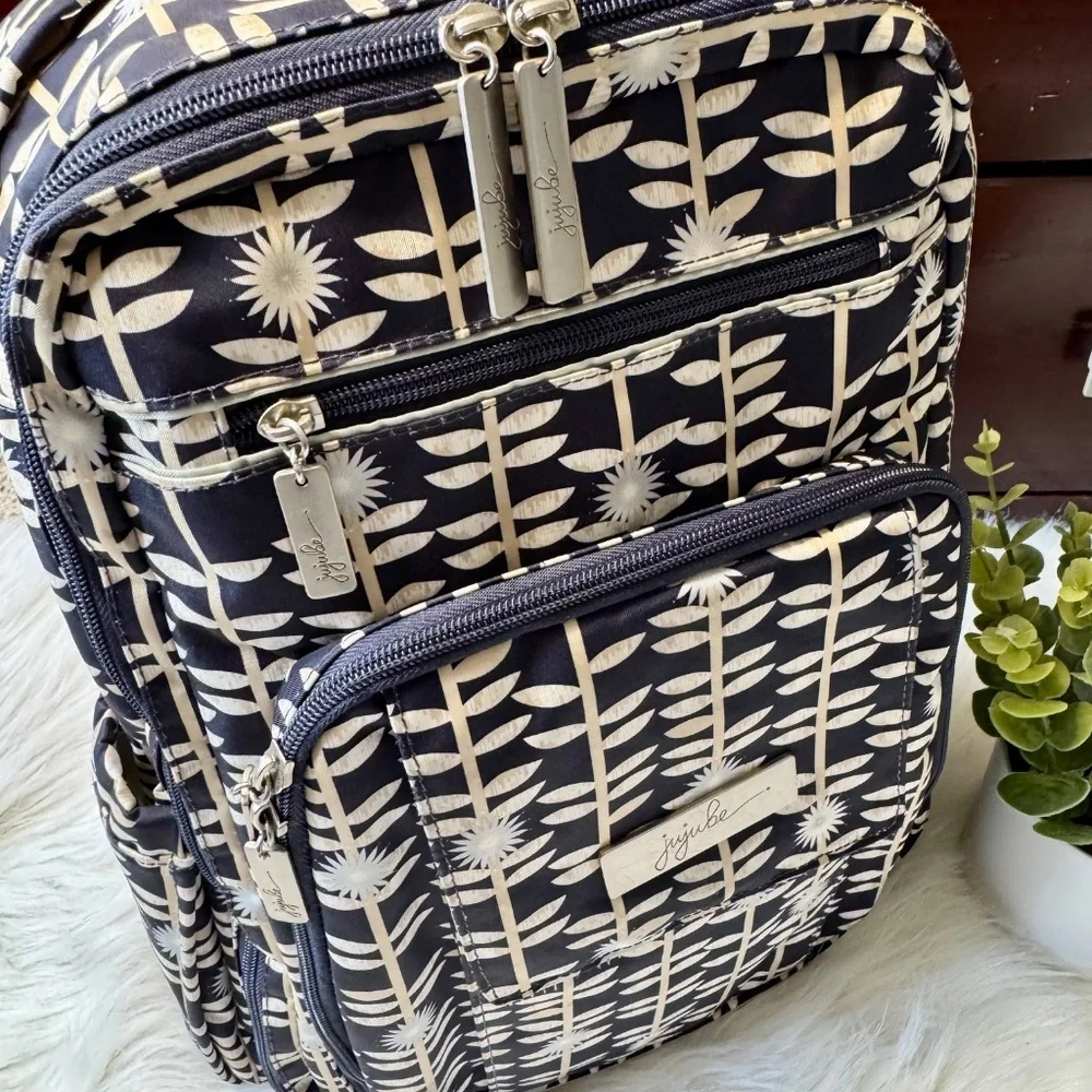 Ju-Ju-Be Be Right Back BRB Dandy Lines Collection Navy Floral Backpack DiaperBag
